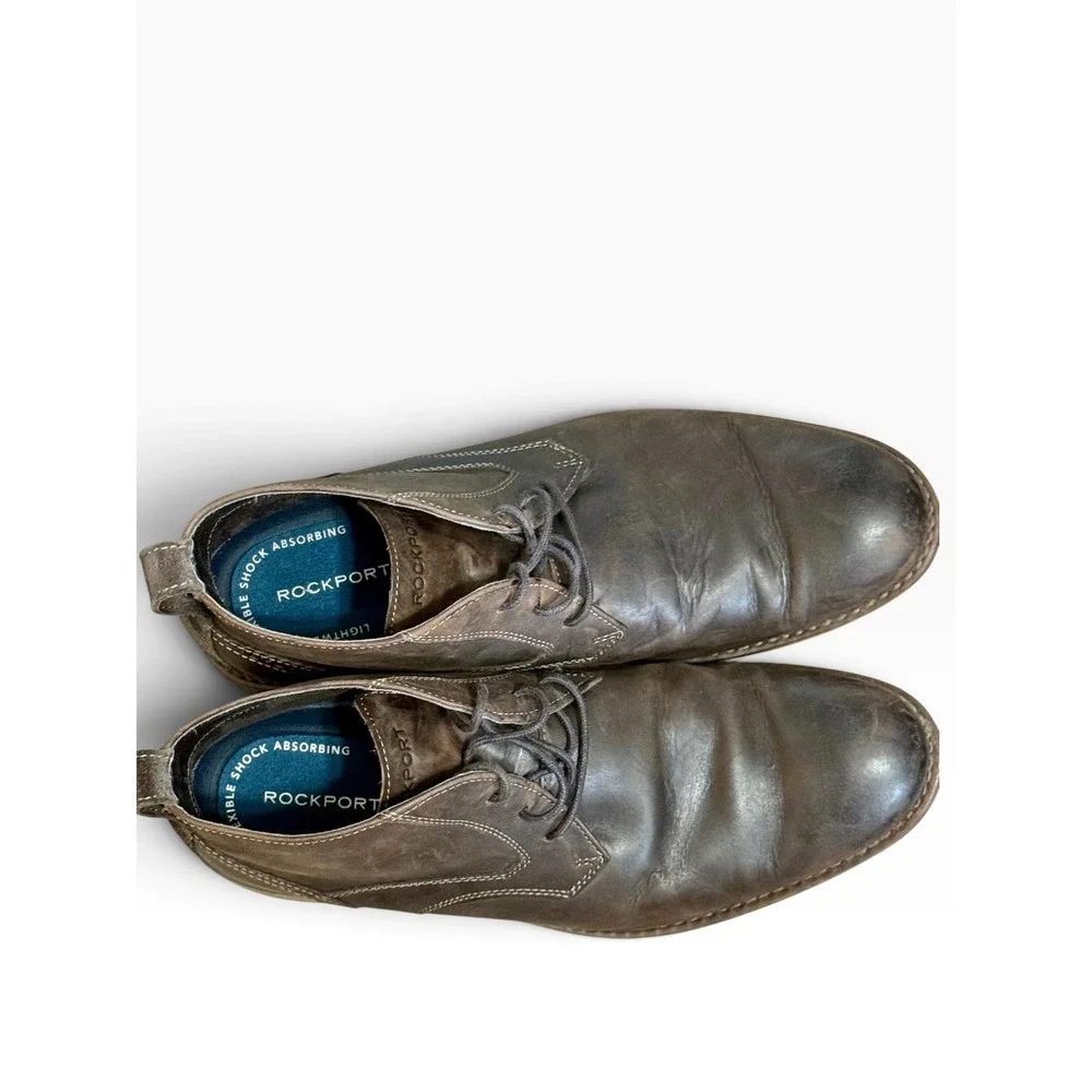 Rockport Leather Wynstin Chukka Mens Boots Dark Brown Leather CG7303 Size 8.5 M